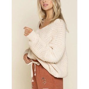 POL Drop Shoulder Bohemian Sweater